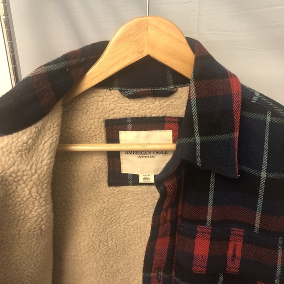 american eagle sherpa lined flannel jacket - Picture 3 of 3